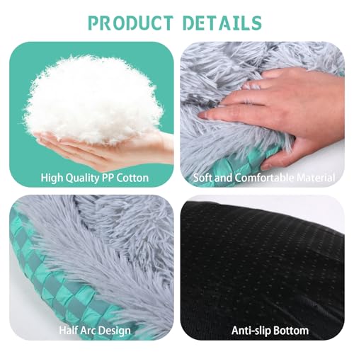 Cat Bed Hooded Plush Nest with Self (Small / Gray)