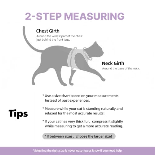 Cat Harness Leash Set with AirTag Holder (Purple for Airtag / XL)