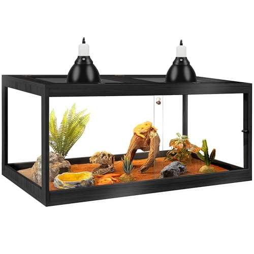 Bearded Dragon Tank 75 Gallon (Black / 75 Gallon (47x18x18) Inch)