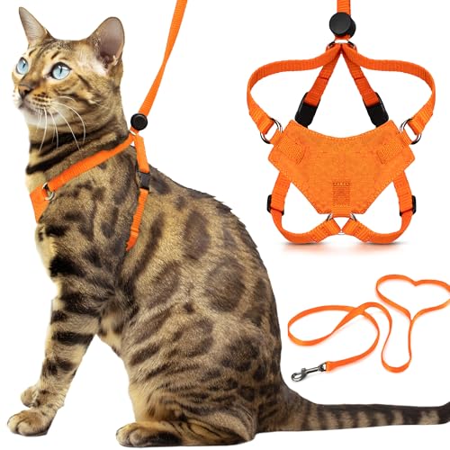 Houdini™ Escape Proof Kitten Harness and Leash (Orange / S)