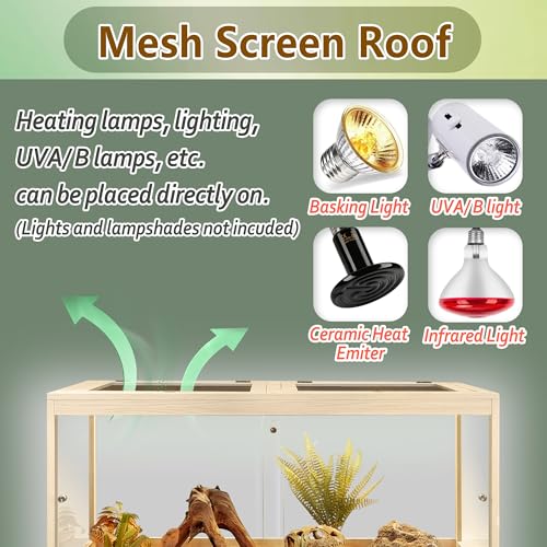 Bearded Dragon Tank 60 Gallon (Oak / 60 Gallon (39x18x18) Inch)