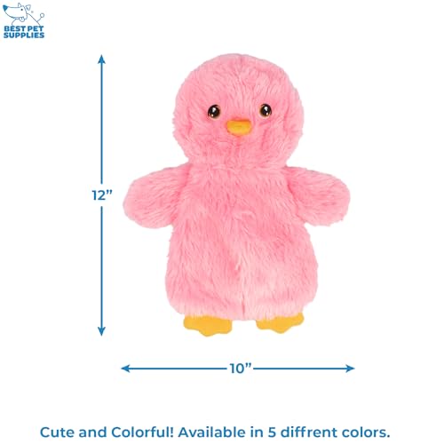 Interactive Squeaky Dog Toy (Crinkle Chicken (Pink) / Large)