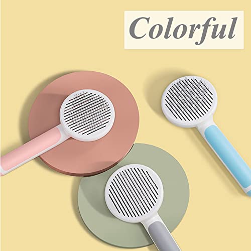 Self Cleaning Slicker Brush for Dogs and Cats (Gray)