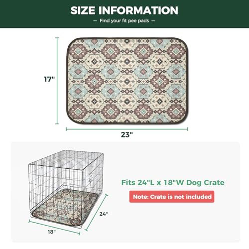 Washable Pee Pads for Dogs (Tribal Beige / 17" x 23" (2 Packs))