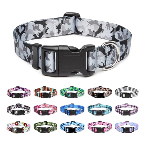 Adjustable Dog Collar (Extra Small / Dog Camouflage Grey)