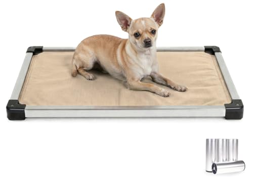 Chew Proof Armored Padded Dog Crate Bed (Small (29" L x 18" W x 1" H) / Sandstone Tan)