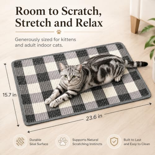 Cat Scratcher Mat (Black White)