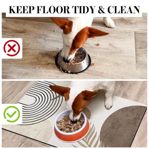 Dog Food Mats for Floors (Boho Brown / S(12"×20"))
