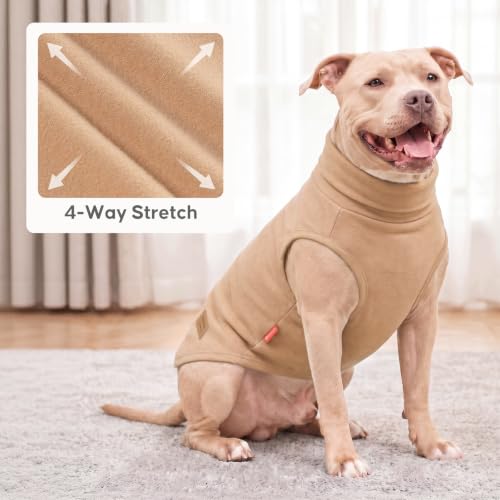 2Pack Dog Sweater for Large Dogs Fleece Sweatshirt (XX-Large (32-55lbs) / Khaki Leopard)