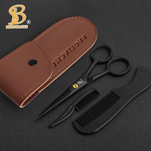 5” Professional Beard and Mustache Scissors (Black)
