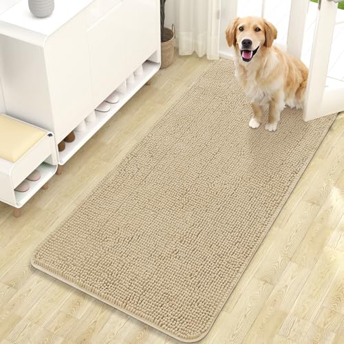 Dog Door Mat for Muddy Paws 47x24 (Beige / 47" X 24")