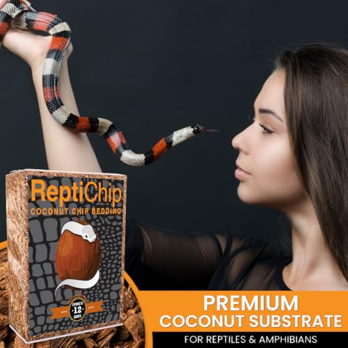 ReptiChip Reptile Bedding Loose Coconut Chip 36 Quart 4 Pack Coco Husk Substrate Mulch for Snake Habitat (36 Quart (4 Pack))
