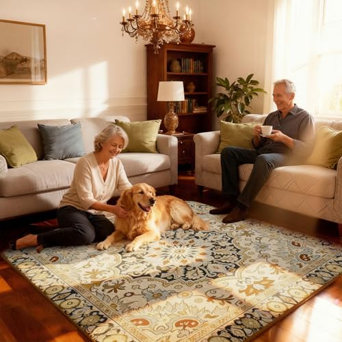 Washable Pee Pads for Dogs (Boho Beige / 63" Square (1 Pack))
