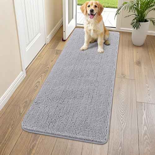 Dog Door Mat for Muddy Paws 54x24 (Light Grey / 54"X24")