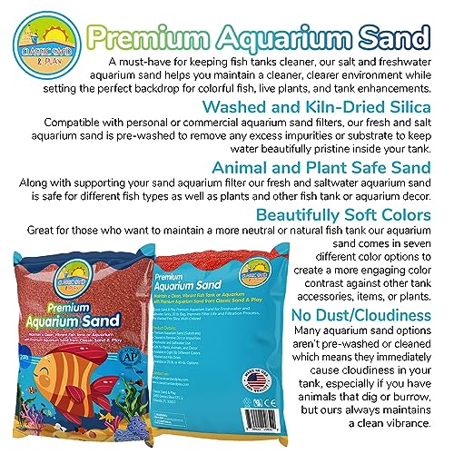 Natural Aquarium Sand for Freshwater and Saltwater Tanks (20 lb / Orange)