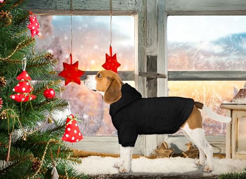 Fuzzy Dog Sweaters for Large Dogs Pet Hoodie Clothes Warm Soft Pet Coats Hooded Sweatshirt Dog Hoodie for Large Dogs (Large / Purple)