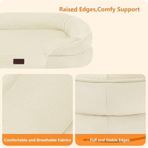Orthopedic Waterproof Medium Dog Bed Sofa (Beige / Medium(36 x 25.5 x 6 inch))