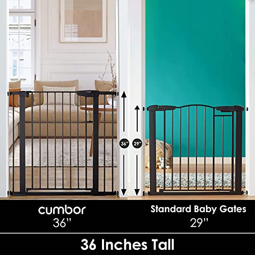 36 in Extra Tall Baby Gate for Doorways (Black / 30-40.6"W x 36"H)