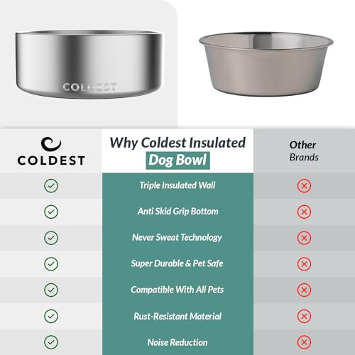 Coldest Dog Bowl (64 oz / Polished Stainless Steel)