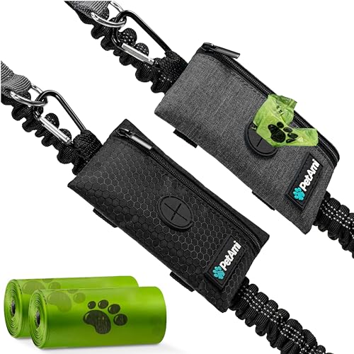 Dog Poop Bag Holder for Leash (Black Gray / Pack of 2)