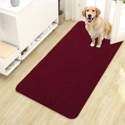 Dog Door Mat for Muddy Paws 44x24 (Burgundy / 44" X 24")