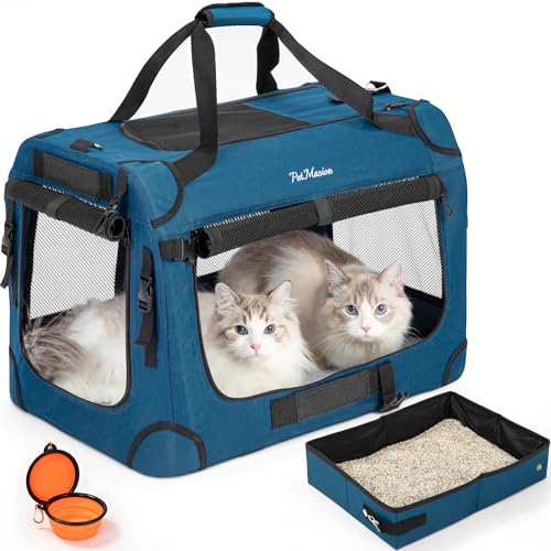 Extra Large Cat Carrier for 2 Cats (Prussian Blue / 24.0"L x 16.5"W x 16.5"H)