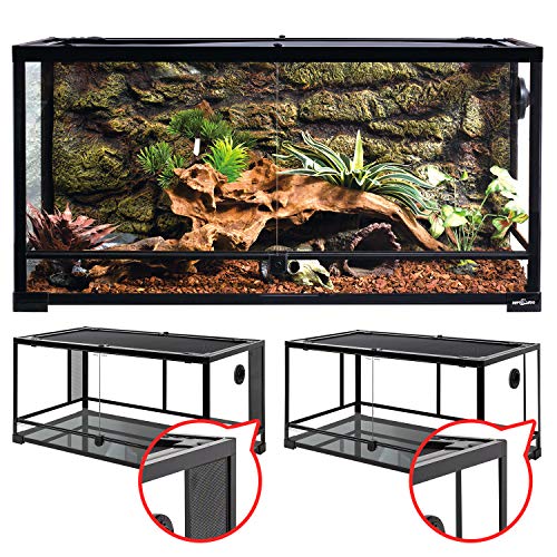 50 Gallon Reptile Glass Tank Terrarium 2 in 1 Side Meshes and Side Glasses Double Hinge Door with Screen Ventilation Tempered Glass 36" x 18" x 17.75" (36" x 18" x 17.75" (50 Gallon))