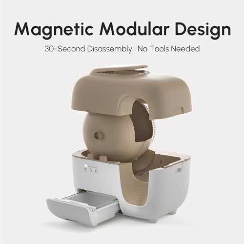 Self Cleaning Automatic Cat Litter Box with Odor Control TiO2 System (Brown)