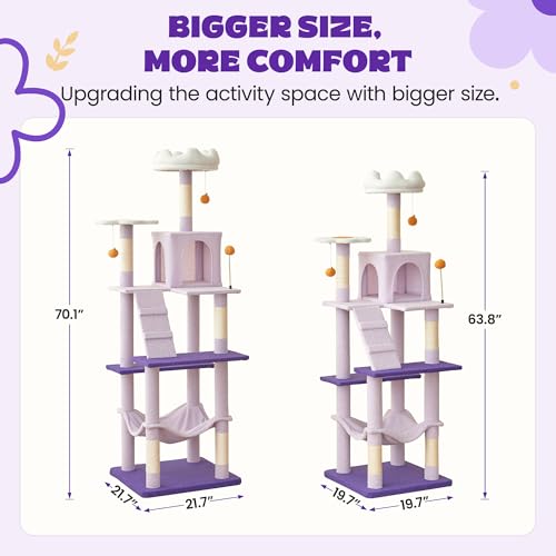 Flower Large Cat Tree (70.1 in / Purple)