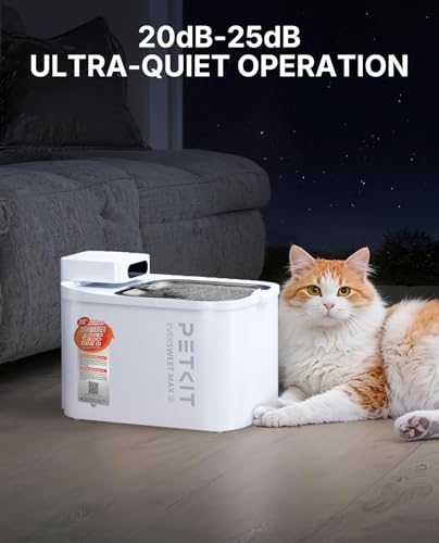 EVERSWEET MAX 2 Cat Water Fountain Dishwasher Safe (White-Dishwasher Safe / 3L)