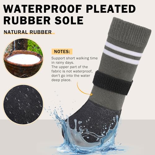 Anti Slip Dog Boots & Paw Protectors for Hardwood Floor (Grey / Small(Paw width 1.73in/4.4cm))