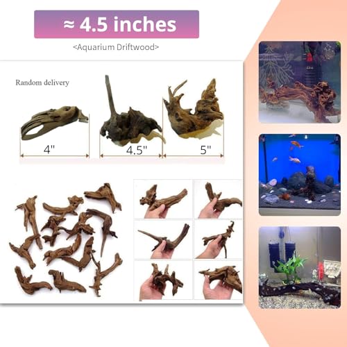 12Pcs Small Driftwood for Aquarium 4.1"