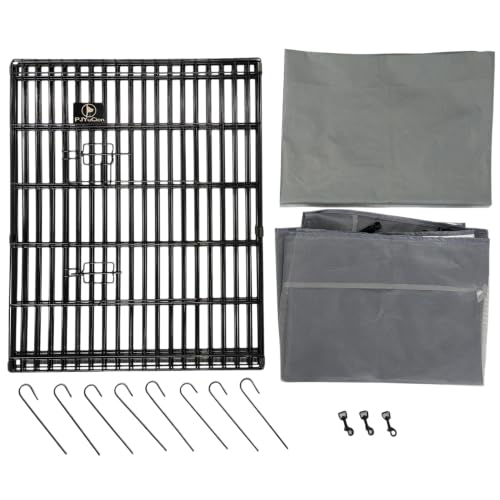 Puppy Playpen with Top Cover & Bottom Pad (Gray / Small Pen: 30-Inch High)