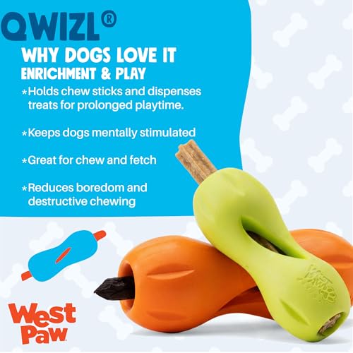 Qwizl Durable Zogoflex Dog Puzzle Toy for Mental Stimulation (Small / Tangerine)