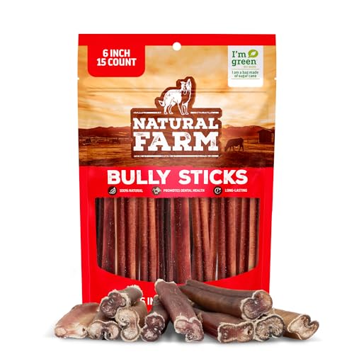 Odor Free Bully Sticks for All Breeds (6" Standard - 15 Count)