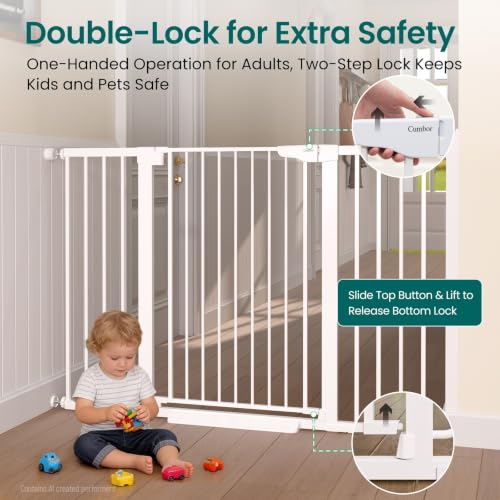 36" Extra Tall Baby Gate (White / 30"-54" W x 36" H)