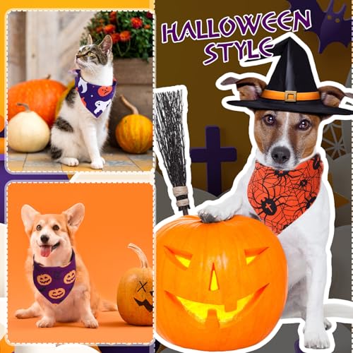 50 Pcs Halloween Dog Bandanas Bulk (Halloween / 19.7 x 13.8 x 13.8'')