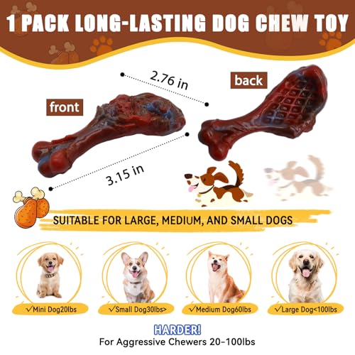 Dog Chew Toys for Aggressive Chewers (Beef Flavor / 1 Pack)