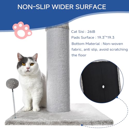 41" Tall Cat Scratching Post for Large Cats (Light Gray / Large)