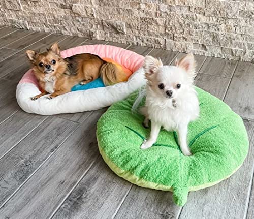 Soft Plush Extra Small Cute and Cozy Leaf Dog Cat Bed (Leaf)