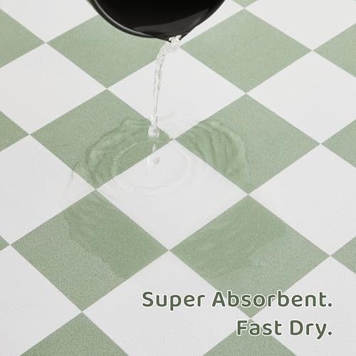 Checkered Dog Feeding Mat (19"L x 12"W / Sage)