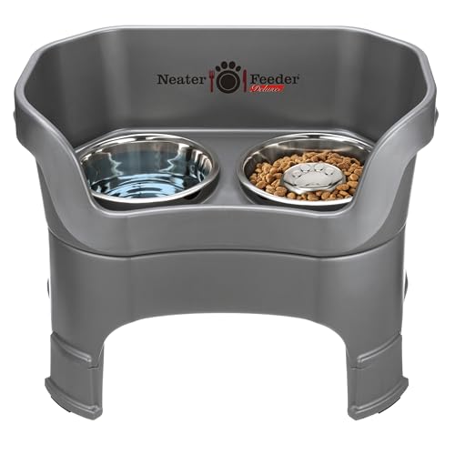 Neater Feeder Deluxe Mess (Large + Slow Feed Bowl Combo / Gunmetal)