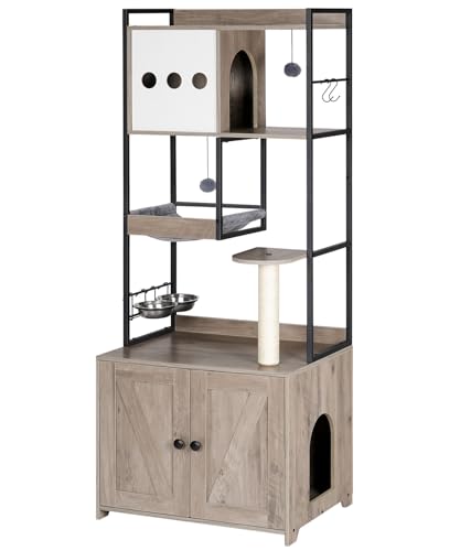 Cat Tree with Litter Box Enclosure