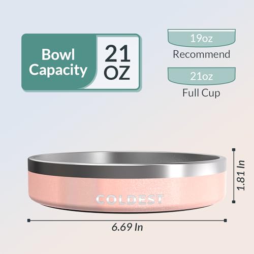 Coldest Dog Bowl (21 oz / Forever Pink Glitter)