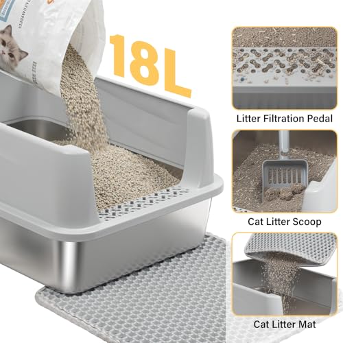 Stainless Steel Litter Box with Lid (Small)