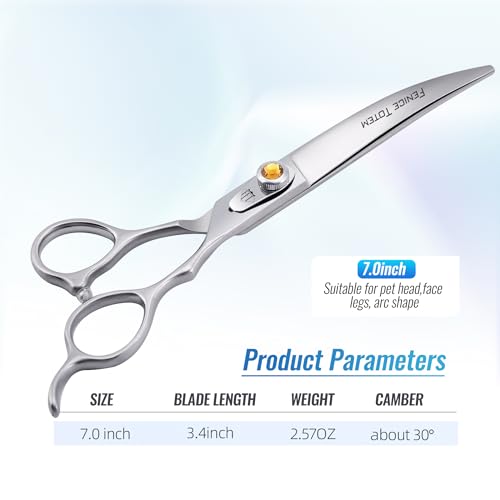 Fenice Professional Dog Grooming Scissors (Curved / 7.0 inch)