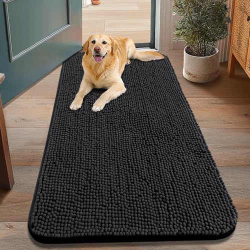 Dog Door Mat for Muddy Paws 48x30 (Black / 48"X30")