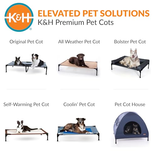 K&H Outdoor Elevated Dog Bed (Gray/Black Mesh / X-Large 50"L x 32"W)