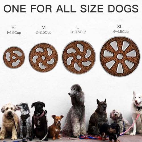 Slow Feeder Dog Bowl Large Breed 4 (Spiral-1Pack / XL 4~4.5Cups)