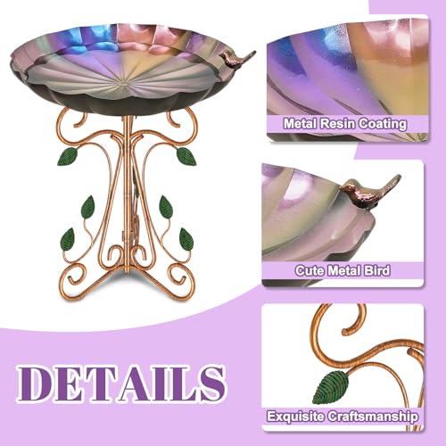 Metal Bird Bath for Outside (Colorful Gradient)